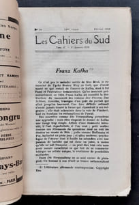 Les Cahiers du Sud. N°98, février 1928. 