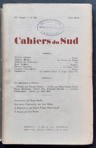 Les Cahiers du Sud. N°112, juin 1929.