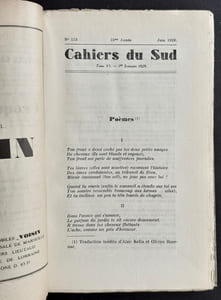 Les Cahiers du Sud. N°112, juin 1929.