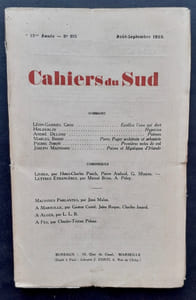 Les Cahiers du Sud. N°115, août-septembre 1929.