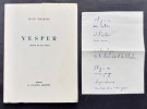 Vesper. . MALRIEU (Jean). 