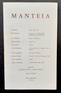 Manteia. N°4, 1968.