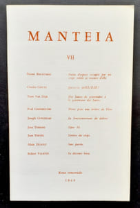 Manteia. N°7, 1969.