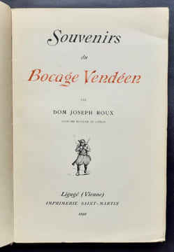 Souvenirs du Bocage vendéen.. ROUX (Joseph). ROCHEBRUNE (Octave de). BRETON (J.M.).