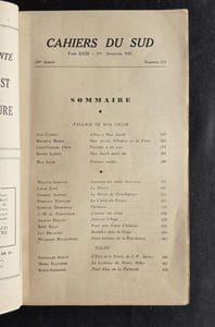 Cahiers du Sud. N°273. Deuxième semestre 1945.