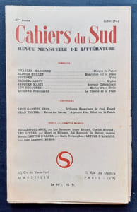 Cahiers du Sud. N°248. Juillet 1942.