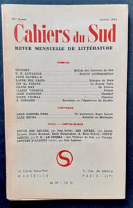 Cahiers du Sud. N°252. Janvier 1943.