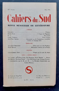 Cahiers du Sud. N°256. Mai 1943.