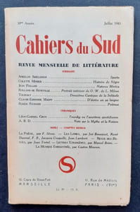 Cahiers du Sud. N°258. Juillet 1943.