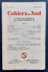 Cahiers du Sud. N°221. Février 1940.