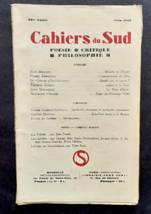 Cahiers du Sud. N°225. Juin 1940.