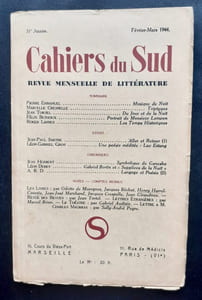 Cahiers du Sud. N°264. Février-Mars 1944.