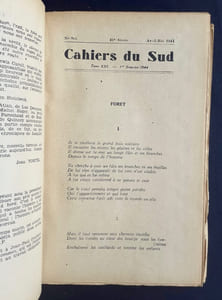 Cahiers du Sud. N°265. Avril-Mai 1944.
