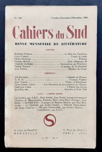 Cahiers du Sud. N°268. Octobre-novembre-décembre 1944.