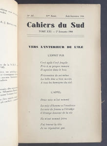 Cahiers du Sud. N°267. Août-septembre 1944.