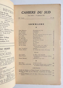 Cahiers du Sud. N°281. 1er semestre 1947.