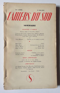Cahiers du Sud. N°286. 2ème semestre 1947. . FARGUE (Léon-Paul). CASSOU (Jean). GANZO (Robert). BOUSQUET (Joë). TORTEL (Pierre). NELLI (René). CHAR ...