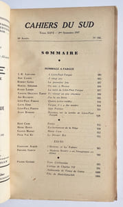 Cahiers du Sud. N°286. 2ème semestre 1947.
