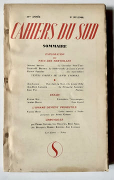 Cahiers du Sud. N°287. 1er semestre 1948. . ARTAUD (Antonin). FERDIERE (Gaston). CARROLL (Lewis). CASSOU (Jean). PAN (Imre). ROY (Claude). HUGO ...
