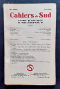 Cahiers du Sud. N°215. Avril 1939.  par SPENDER (Stephen). RAO (Raja). AUBRAY (Thérèse). BOUSQUET (Joë). ROBIN (Armand). CLOSSON (Hermann). GROS (Léon-Gabriel). FOUCHET (Max-Pol). DELETANG-TARDIF (Yanette). 