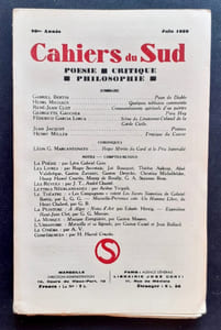 Cahiers du Sud. N°217. Juin 1939.