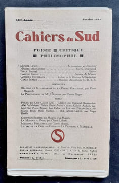Cahiers du Sud. N°128. Février 1931. . LEIRIS (Michel). ALEXANDRE (Maxime). BRONTE (Emily). BAISSETTE (Gaston). FRIEDMANN (Georges). SUARES (Carlo). ...