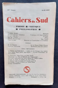 Les Cahiers du Sud. N°139. Avril 1932.