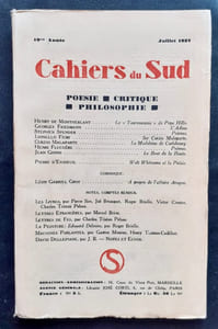 Les Cahiers du Sud. N°142. Juillet 1932.