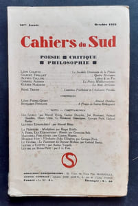 Les Cahiers du Sud. N°155. Octobre 1933.