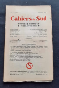 Les Cahiers du Sud. N°155. octobre 1933.