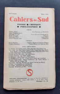 Les Cahiers du Sud. N°160. Mars 1934.