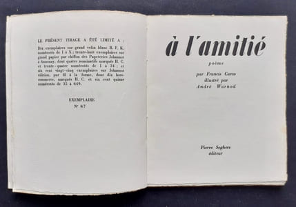 A l'amitié.