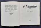 A l'amitié. . CARCO (Francis). WARNOD (André). 