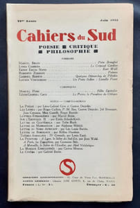 Les Cahiers du Sud. N°173. Juin 1935.