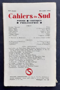 Les Cahiers du Sud. N°178, Décembre 1935.