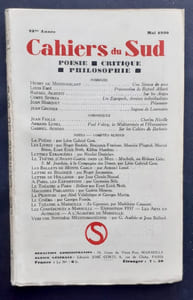 Les Cahiers du Sud. N°183, mai 1936. 