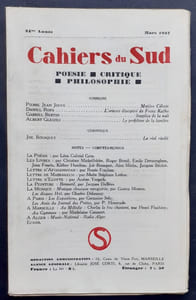 Les Cahiers du Sud. N°192, mars 1937.