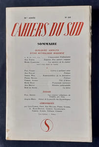 Les Cahiers du Sud. N°310. Deuxième semestre 1951.