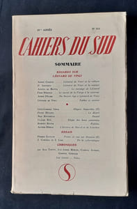 Les Cahiers du Sud. N°313. Premier semestre 1952.