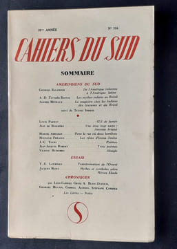 Les Cahiers du Sud. N°316. Deuxième semestre 1952.. BALANDIER (Georges). METRAUX (Alfred). PARROT (Louis). BOSCHERE (Jean de). FERAOUN (Moouloud). ...