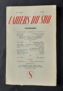 Les Cahiers du Sud. N°340, avril 1957.. GILBERT-LECOMTE (Roger). VALERY (Paul). NADAL (Octave). MINET (Pierre). TODRANI (Jean). CELAYA (Gabriel). ...