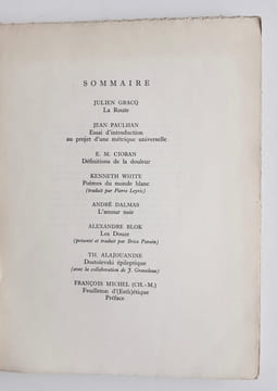 Le nouveau Commerce. Cahier 2. Automne-hiver 1963.. GRACQ (Julien). CIORAN (Emil). PAULHAN (Jean). WHITE (Kenneth). DALMAS (André). BLOK (Alexandre). ...