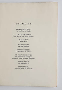 Le nouveau Commerce. Cahier 13. Printemps 1969.. MESCHONNIC (Henri). FORRESTER (Vivianne). REDA (Jacques). MUNIER (Roger). GENETTE (Gérard). LUCOT ...