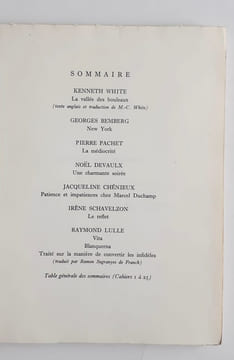 Le nouveau Commerce. Cahier 24-25. Printemps 1973.. WHITE (Kenneth). BEMBERG (Georges). PACHET (Pierre). DEVAULT (Noël). CHENIEUX (Jacqueline). ...