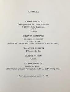Le nouveau Commerce. Cahier 44. Automne 1979.