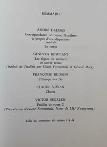 Le nouveau Commerce. Cahier 44. Automne 1979.