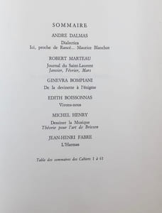 Le nouveau Commerce. Cahier 61. Printemps 1985.