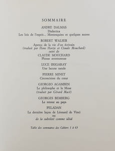 Le nouveau Commerce. Cahier 62/63. Automne 1985.