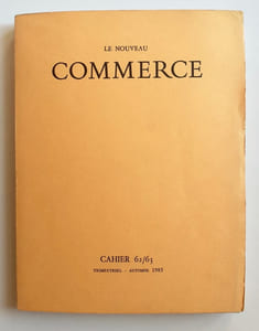 Le nouveau Commerce. Cahier 62/63. Automne 1985.