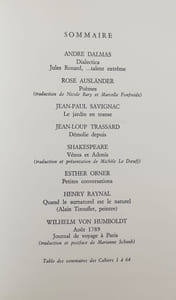 Le nouveau Commerce. Cahier 64. Printemps 1986.